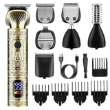 Resuxi 885 New Professional Barber Cordless Full 7 IN 1 Set Electric Shaver Clipper All Metal Hair Trimmer set Home