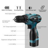 16.8V lithium-ion Battery Cordless screwdriver Electric drill Set hole electrical Screwdriver hand driver Wrench power tools