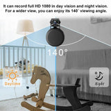 HD 1080P Mini WiFi Camera Tiny Nanny Baby Cam for Home Office Security Night Vision Flexible Lens Mobile Monitoring Push Alarm