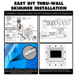 Universal Fit Above Ground Skimmer-Pool Skimmer Parts Kit-Opening Width 6Inch Fits All Standard Pool Wall Cutouts