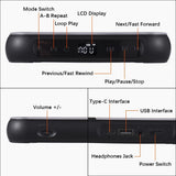 BT5.1 Portable Music Player FM Radio Desktop CD Runner with Dustproof Cover LED Display 6 Modes A-B Repeat Timer