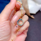 Natural Topaz Bracelet Gradient Blue