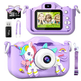 Cute Unicorn Kids Cameras Ages 7-12 Digital Children Mini Toys 1080p HD Video Shooting For Birthday Gifts Baby Camera Toy