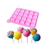 Baking Spherical Chocolate 20 Holes Round Lollipop Cookie Candy Maker Pop-Lollipop Mold Stick Tray Cake Mould