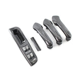 Car Carbon Grain Master Window Switch Control Panel Trim Bezel +3 Interior Door Grab Handle Set for VW Jetta Golf 4 1999-2004