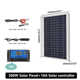 300W Solar Panel + 10A/20A/30A/40A/50A/60A/100A Charge Controller Set 12V Energy Charging Plate High Efficiency Power Bank