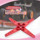 4PCS 37Mm 25T Metal Extension Steering Servo Arm Horn for RC Car Crawler Parts,Red