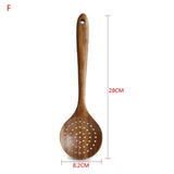 Natural Wood Tableware Spoon Colander Long Handle Spoon Wooden Non-Stick Spatula Kitchen Tool Wooden Spoon/Shovel Cooking Tools