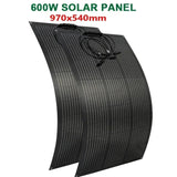 600W 300W Solar Panel+60A Controller 18V Flexible Monocrystale Solars Cell Power Charge for Outdoor Camping Yacht Car RV Boat