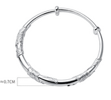 Fine Silver Flower Bracelet With Three Flowers