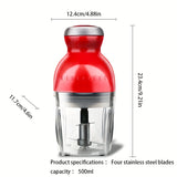 1pc Electric Food Chopper, Multifunctional Garlic Masher, Hand-held Cooking Machine, Mini Meat Grinder,