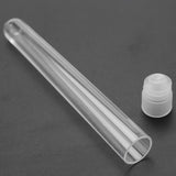 100Pcs 12X100mm Transparent Laboratory Clear Plastic Test Tubes Vials with Push Caps School Lab Supplies