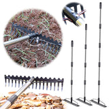 Heavy Duty 3.9/5.2/6.6FT Bow Rakes Lawns 17 Tines Metal Thatch Rake for Leveg Grass wer Beds Yards