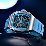 Pagani Design 2023 New Men's Quartz Watches Skeleton Dial 100M Waterproof Sport Rectangle Sapphire glass Watch for Men