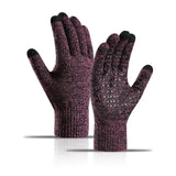 Winter Warm Windprooll Finger Knitted Gloves with Touch Screen for Outdoor Cycg Motorcycle Skiing Hand Warmer Accessories