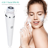 4 In 1 Electric Brush Waterproof Facial Massager Face Cleansing Device for Deep Cleaning Removal Blackhead Pore