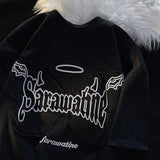 Butterfly Embroidery Patch Pattern Loose-fitting Pure Cotton Top