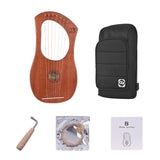 Walter.t Wh05 7 String Wooden Lyre Harp Wooden Lyre Harp Percussion Musical Instruments Mahogany Wood Strings with Big Bag