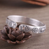 999 Sterling Silver Ethnic Style Lucky Pixiu Gold Coin Retro Solid Bracelet