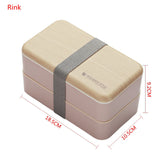 Japanese Double Layer Lunch Box Wooden Lid Microwave Bento Box  Picnic Food Storage Container Dinnerware Set High Capacity