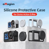 Protective Full Cover Silicone Case Sleeve Shell Lens Cap For DJI Action 5 Pro Camera Accesso