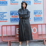 Black Fashion Adult Waterproof Long Raincoat Women Men Rain Coat Hooded For Outdoor Hiking Travel Fishing Climbing Thickened