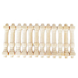 12Pcs DIY Spindles Balusters Wooden Dollhouse Miniature 1/12 Scale Stair Railing Decoration