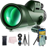 80X100 Monocular Professional with Tripod Phone Clip Low Light HD Telescope for Outdoor Bird Watching Camping Tourism