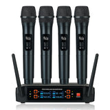 Professional VHF Wireless 4-Channel Handheld Karaoke Microphone - Ideal for Home Parties, Church Events, PA, and TV Speakers