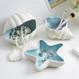 Ceramic Storage Desktop Ornaments Earrings Rings Bracelets Jewelry Display Plate Tray 12x10x10cm