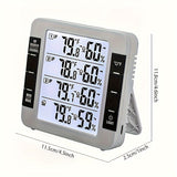 3 In 1 Thermohygrometer With Lower And Upper Limit Value Alarms Desktop Oscillating Wall Mountable,indoor/outdoor Temperature With Trend Display °C/°F Switched Outdoor Wireless,(thermohygrometer 3AAA/DC 5V) (transmitter 2AA) Batteries Not Included