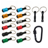 12Pieces 1/4 Inch Hex Shank Bits Keychian, Keychain Extension Bar Screwdriver Bit Holder Socket Adapter