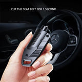 Car Hammer 2-In-1 Mutifunction Emergency Windows Glass Breaker Safety Belt Cutter Alloy Keychain Self Rescue Tool