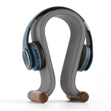U Shape Leather Headphone Holder Tabletop Support Headset Display Stand for PC Gaming Earbuds Shelf Hanger,Grey