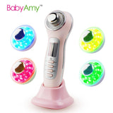 Ultrasonic Deep Cleaning Device Iontophoresis LED Photon Whitening Remove Acne Firming Skin Facial Care Tool