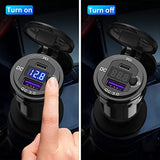 Waterproof Hella Din Plug to ON-Off Switch 30W USB C PD3.0 QC3.0 Quick Charge Voltmeter Ducati Triumph Motorcycle