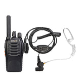 EEK009 walkie talkie with K-head coiled cable and air duct earphones
