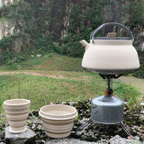 Silicone Folding Kettle Teapot Portable Coffee Tea Cooker Collapsible Mini Boig Water Pot with Handle Camping Supplie