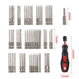 55Pcs Portable Extra Long Bits Set S2 Steel Screwdrive Cross Torx Star Hex Bit Screwdriver Tool Slotted Screwdriver Hand Tool