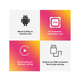 4 Cores 2+32G Car Smart Box Dongle To Wireless Auto Android 10 App Store Apply for OEM Wired Carplay Cars