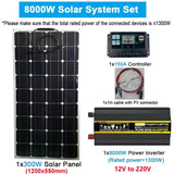 110V/220V System 300W Panel+150A Solar Charge Controller 4000W 6000W 8000W Inverter Emergency Power Generation Kit