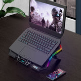 COOLCOLD K40 RGB Laptop Cooler 6-fan Coog Mute Design with Adjustable Wind Speed Stand Height Colorful Light Effect