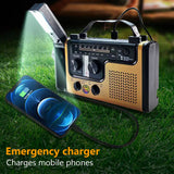 Multifunctional Solar Hand Crank AM FM SW Emergency Weather Radio with Flashlight 2000mAh Phone Charger Power Bank