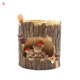 Lovely Stump Plant Pots Resin Animal Story Pot Garden Home Decoration Resin Flower Pots Garden Balcony Decoration Flowerpot