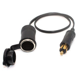 30CM Extend Powerlet Hella Male Plug to Standard Cigarette Lighter Socket Adapter male DIN plug For European motorcycles