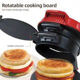 Portable Burger & Omelette Toaster - Breakfast Sandwich & Hamburger Maker with Egg Cooker Ring, Non-Stick for Pancakes