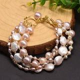 Natural Baroque Freshwater Pearl Multilayer Bracelet