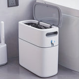 1pc Trash Can, Household Toilet Special Clip Seam Large Capacity Trash Can With Lid, Large Automatic Packing And Putting Paper Bucket