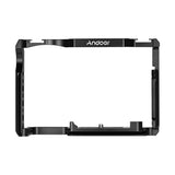 Andoer Camera Cage Aluminum Alloy with 1/4Inch &amp 3/8Inch Screw Holes Dual Cold Shoe Mount for Canon 5DS 5DR 5D Mark IV/III/II