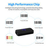 Handheld 3-in-1 Barcode Scanner 1D/2D/QR Bar Code Reader Support Bluetooth /2.4G Wireless /USB Wired Connection for Supermarket